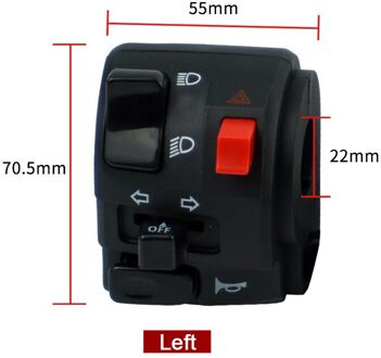 Auto Motorfiets Accessoires Motorfiets Schakelaars Motor Claxon Turn Signaal Elektrische Mistlamp Start zwart links