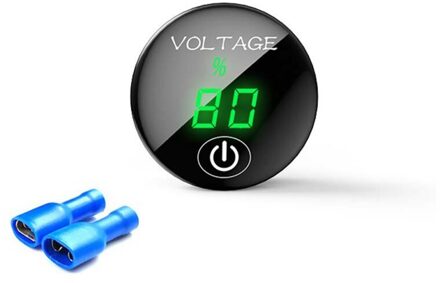 Auto Motorfiets Voltage Meter met Touch Schakelaar Ronde Waterdichte Auto Voltage Meter Boot DC 12-24V LED Panel digitale Voltmeter groen