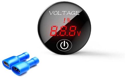 Auto Motorfiets Voltage Meter met Touch Schakelaar Ronde Waterdichte Auto Voltage Meter Boot DC 12-24V LED Panel digitale Voltmeter Rood