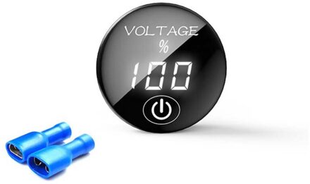 Auto Motorfiets Voltage Meter met Touch Schakelaar Ronde Waterdichte Auto Voltage Meter Boot DC 12-24V LED Panel digitale Voltmeter wit