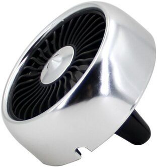 Auto Multifunctionele Elektrische Ventilator Auto Air Outlet Center Console Wind Power Uitbreiding Usb Mini Fan zilver