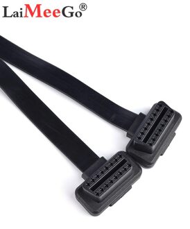 Auto Obd Verlengkabel Een Towing Twee Elleboog Vlakke Lijn OBD2 Verlengkabel 0.3 M Vrouwelijke Y Splitter Elleboog Obdii connector