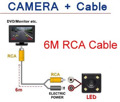 Auto Omkeren Parking Camera Voor Chery Tiggo Voor Toyota Bb Echo Yaris Xiali Vizi Corolla Backup Achteruitrijcamera Beugel LED wired DVD 6M