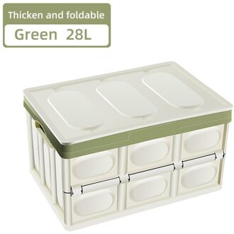 Auto Opbergdoos Opslag Gereedschap Opvouwbare Opbergdoos Voor Kofferbak Multifunctionele Vouwen Opbergdoos Water Opbergdoos 28L groen