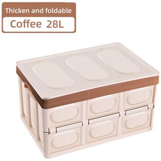 Auto Opbergdoos Opslag Gereedschap Opvouwbare Opbergdoos Voor Kofferbak Multifunctionele Vouwen Opbergdoos Water Opbergdoos 28L licht koffie