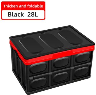 Auto Opbergdoos Opslag Gereedschap Opvouwbare Opbergdoos Voor Kofferbak Multifunctionele Vouwen Opbergdoos Water Opbergdoos 28L zwart