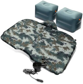Auto Opblaasbare Bed Auto Levert Slapen Pad Achterbank Air Bed Reizen Outdoor Auto Accessoires Camping Mat Kussen Camping Bed Blauw