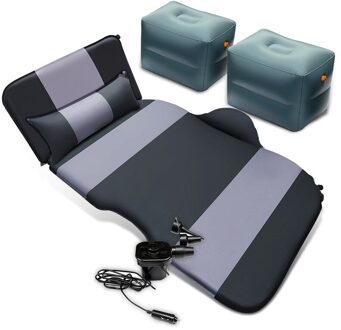 Auto Opblaasbare Bed Auto Levert Slapen Pad Achterbank Air Bed Reizen Outdoor Auto Accessoires Camping Mat Kussen Camping Bed grijs