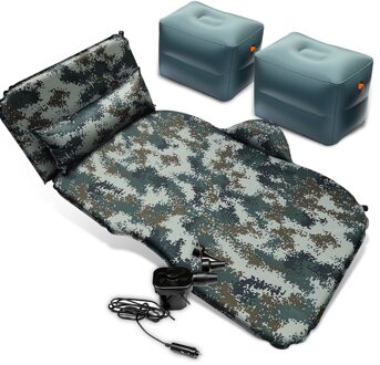 Auto Opblaasbare Bed Auto Levert Slapen Pad Achterbank Air Bed Reizen Outdoor Auto Accessoires Camping Mat Kussen Camping Bed Paars