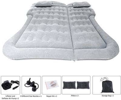 Auto Opblaasbare Reizen Bed Bed Multifunctionele Opblaasbare Auto Matras Suv Air Matras Zacht Slapen Pad Bed Voor Camping grijs