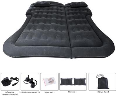 Auto Opblaasbare Reizen Bed Bed Multifunctionele Opblaasbare Auto Matras Suv Air Matras Zacht Slapen Pad Bed Voor Camping zwart