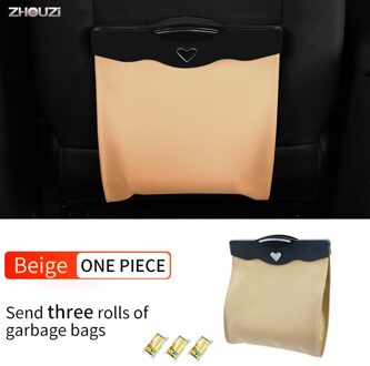 Auto Organizer Magnetische Achterbank Opbergtas Auto Pocket Houder Car Prullenbak Vuilnisbak Vuilnisbak Auto Zak Auto Accessoires Beige