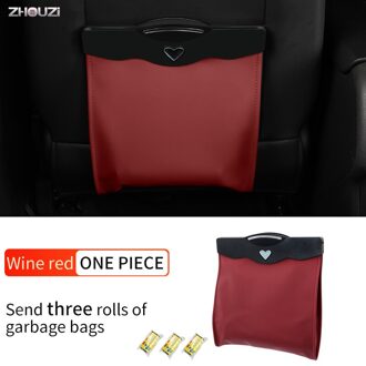 Auto Organizer Magnetische Achterbank Opbergtas Auto Pocket Houder Car Prullenbak Vuilnisbak Vuilnisbak Auto Zak Auto Accessoires wijn rood