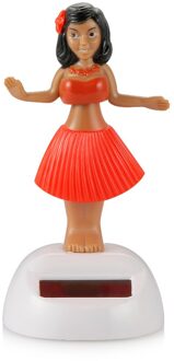 Auto Ornament Automobiles Decoratie Dancing Hula Meisje Swingende Bobble Speelgoed Auto Interieur Home Decor Solar Meisjes Accessoires rood