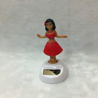 Auto Ornament Automobiles Decoratie Dancing Hula Meisje Swingende Bobble Speelgoed Auto Interieur Home Decor Solar Meisjes Accessoires Rood