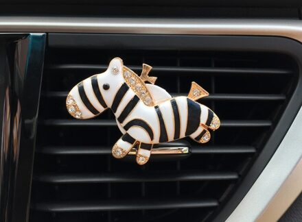 Auto Outlet Parfum Leuke Zebra Outlet Parfum Clip Vrouwelijke Auto Parfum Auto Luchtverfrisser Scents Auto Decoratie XCZ627 zwart