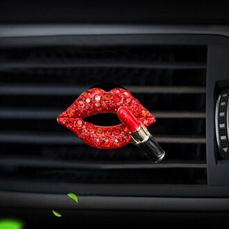 Auto Parfum Clip Creatieve Diamant Rode Lippen Auto Airconditioning Outlet Aromatherapie Clip Auto Interieur Accessoires Decoratie rood