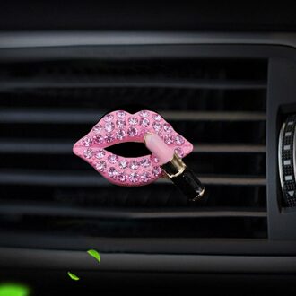 Auto Parfum Clip Creatieve Diamant Rode Lippen Auto Airconditioning Outlet Aromatherapie Clip Auto Interieur Accessoires Decoratie roze