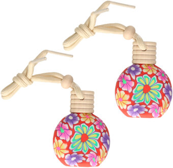 Auto parfum/luchtverfrisser - 2x - dennengeur - in sierlijk flesje - 15 ml