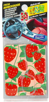 Auto parfum/luchtverfrisser - Aardbei geur - in handig zakje - 7 x 16