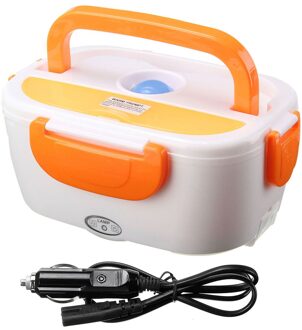 Auto Plug Elektrische Voedsel Heater Verwarming Lunchbox 12V Draagbare Bento Box Office Thuis Voedsel Warmer Met Verwijderbare Container lepel Oranje