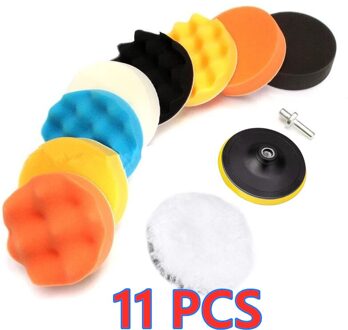 Auto Polijsten Spons Wol Polijsten Waxen Buffing Pads Kit Voor Auto Polijstmachines Met M10 Boor Adapter 11 stk