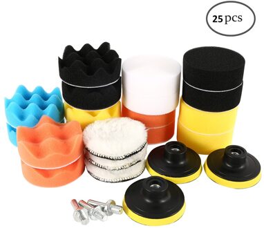 Auto Polijstmachine Pad Microfiber Auto Motorkap Polijsten Buffer Pad Zacht Wollen Polijsten Wassende Buffing Pad Cover Spons Kit geel