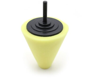 Auto Polijstmachine Polijsten Foam Spons Kegel Polijsten Foam Pad Banden Wheel Hub Tool Polijstmachine Wiel Hub Schijf Schoonmaken Tool geel