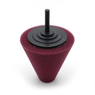 Auto Polijstmachine Polijsten Foam Spons Kegel Polijsten Foam Pad Banden Wheel Hub Tool Polijstmachine Wiel Hub Schijf Schoonmaken Tool rood
