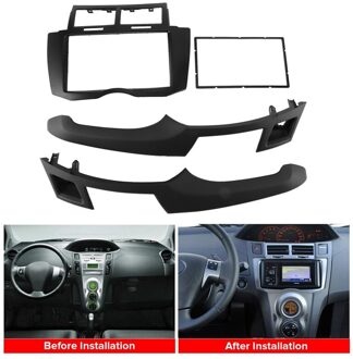 Auto Radio Fascia Trim Kit, 2 Din Dash Panel Dvd Frame Installeren Kit Voor Toyota Yaris Vitz Platz 2005 2006 2007