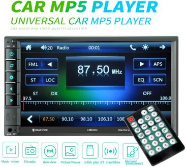 Auto Radio Hd 7 "Touch Screen Stereo Bluetooth 12V 2 Din Fm Iso Power Aux Input Auto MP5 speler Sd Usb