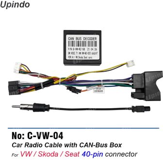 Auto Radio Kabel Kan Bus Voor Volkswagen Vw 16pin Power Kabelboom Dvd Gps Android Multimedia Speler Connector Cable2 (nee CAN)