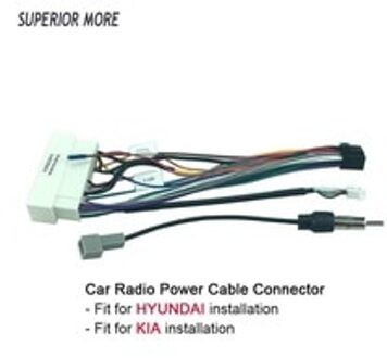 Auto Radio Kabel Voor Hyundai Celesta I10 I20 Kia KX3 K2 Cerato 16pin Power Kabelboom Android Multimedia Speler Connector