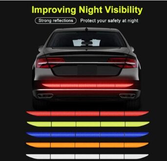 Auto Reflecterende Sticker Waarschuwing Strip Traceless Tape Auto Sticker Op Auto 'S Body Kofferbak Auto Accessoires Exterieur Reflecterende Tape wit