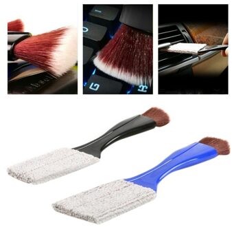 Auto Reinigingsborstel Afstoffen Verwijderen Double Side Voor Airconditioning Panel Ruimte Auto Wassen Gereedschap Meter Detailing Cleaner zwart