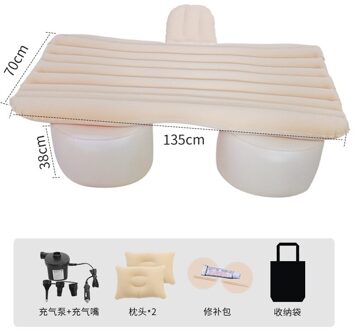 Auto Reizen Bed Split Auto Opblaasbare Bed Reizen Bed Auto Matras Auto Suv Kofferbak Achterbank Matras Auto Air Matras type 2 Beige