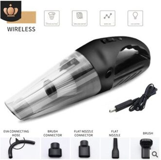 Auto Schoner Draadloze Oplader Handheld Oplaadbare Stofzuiger Huishoudelijke Nat En Droog Stofzuiger zwart upgraded version met usb charging kabel