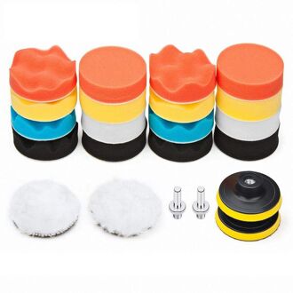 Auto Schuim Boor Polijsten Pad Kit 22 Pcs, 3 Inch Buffing Pads