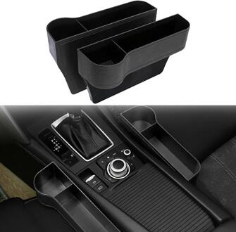 Auto Seat Gap Catcher Organizer Opbergdoos Pocket W/Bekerhouder Side Zwart Multifunctionele Opslag tas 1stk