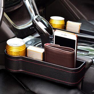 Auto Seat Gap Opbergdoos Klaring Opbergdoos Auto Seat Gap Organizer Cup Pu Leather Pocket Abs Seat Naad Zakken kofferbak