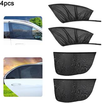 Auto Side Window Zonnescherm Auto Front Of Rear Window Zonnescherm Anti-Muggen Zonnescherm Universeel Voor De Meeste Auto Interieur accessoires 4stk voorkant achterkant