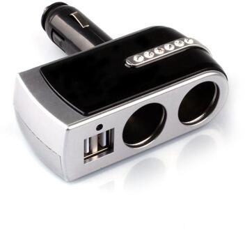 Auto Sigarettenaansteker 2 USB Charger Supply + Dubbele Sockets Sigarettenaansteker Extender Splitter Auto Accessoires