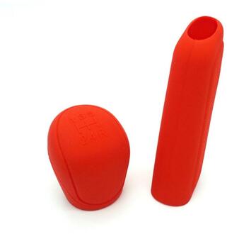 Auto Siliconen Pookknop Rod Cover Parking Auto Handrem Grip Beschermende Cover Case Decoratie Styler rood
