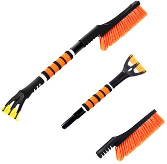 Auto Sneeuwruimen Schop Winter Auto Voorruit Cleaning Sneeuw Borstel Schraper Auto Deicing En Glazuur Verwijderbare Sneeuwruimen Schop oranje