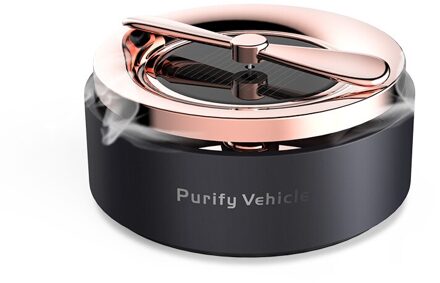Auto Solar Aromatherapie Parfum Solide Parfum Stille Auto Roterende Duurzaam Praktische Auto Luchtverfrisser Decoratie Auto Ornamenten roos goud