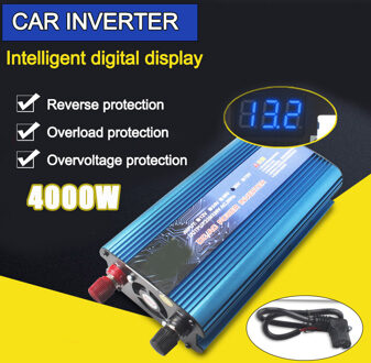 Auto Solar Ongewervelde 4000W transformator Pure Sinus Omvormer DC 12V naar AC 220V Converter + USB LED Display