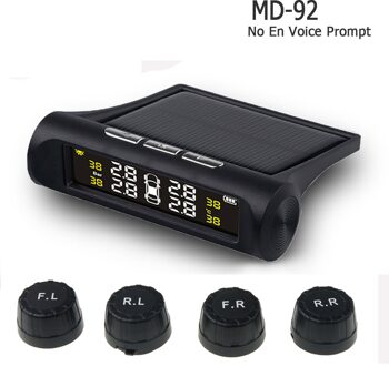 Auto Solar Tpms Bandenspanningscontrolesysteem Smart Digitale Lcd Auto Security Alarm Bar Psi C 'Display Met Externe Sensoren MD92
