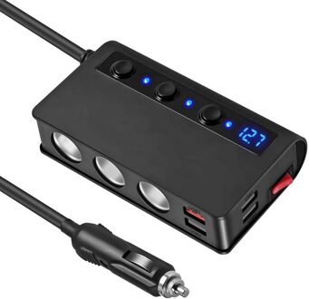 Auto Splitter Lichtere Adapter Quick Charge 3.0 12V/24V 4 Usb-poorten Auto Power Adapter Voor dash Cam, tablet