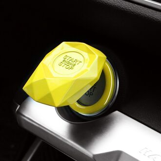 Auto Start Stop Motor Ontsteking Push Button Ring Styling Contactslot Vervang Cover Sticker Decor Auto Interieur Accessoires geel