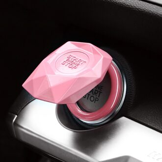 Auto Start Stop Motor Ontsteking Push Button Ring Styling Contactslot Vervang Cover Sticker Decor Auto Interieur Accessoires roze